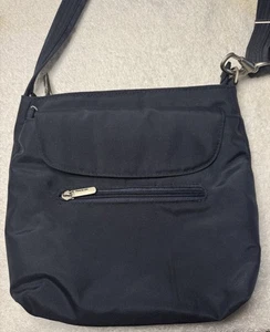 Travelon Anti-Theft Classic Mini Shoulder Bag Navy Blue - Picture 1 of 12