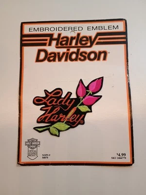 Auténtico parche emblema Harley-Davidson Rose Bud rosa dama Harley vintage pequeño Foto 1 de 4