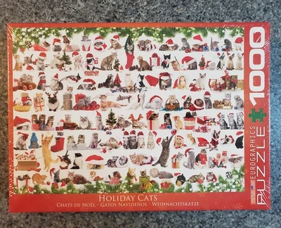 NEW Eurographics HOLIDAY CATS 1000 piece puzzle Christmas - Image 1 of 4