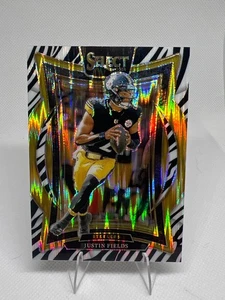 2024 Panini Select Justin Fields #74 Zebra Prizm Steelers - Picture 1 of 2