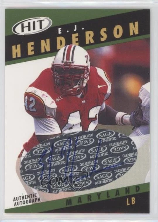 2003 SAGE Hit Auto Emerald EJ Henderson #A42 Rookie Auto RC - Image 1 of 2
