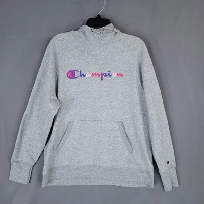 Champion Sudadera con Capucha Para Mujer Gris XL Algodón Polar Pullover Sudadera Foto 1 de 4