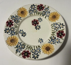 Wildflowers Votive Candle Holder Baby Jar Plate In Good Condition! - Picture 1 of 5