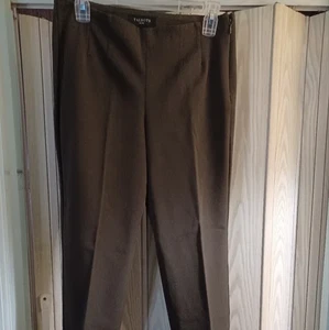 Talbots Sz 4P Brown Pleated Polyester Dress Pants Trousers - Picture 1 of 8