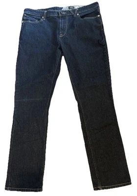 New Volcom Jeans Men's 36 x 32 Slim Straight Dark Blue Denim Casual Work Travel - Image 1 of 4
