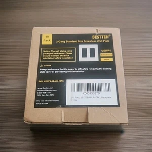 Bestten 10er Pack Standard Schraubenlose 2-Gang Wandplatten USWP4 Weiß Matte Oberfläche  - Bild 1 von 1