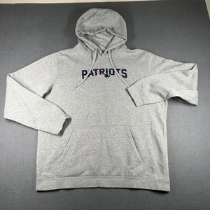 New England Patriots Hoodie Mens XL Gray Nike NFL Pullover Sweatshirt Pockets - Picture 1 of 14