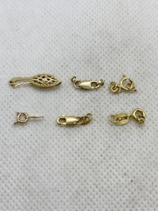 6 Solid 14k Yellow Gold Clasps 1.76g Jewelry Making - Picture 1 of 2