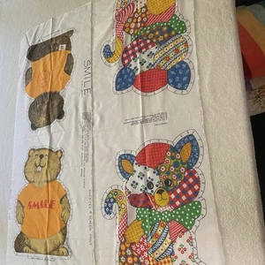 2 Vintage- Cut And Sew Pillow Patten-  Patchwork Kitty Calico, Beaver in T-shirt - Picture 1 of 11