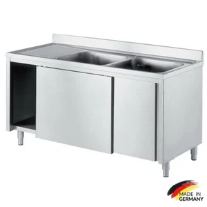 Edelstahl Spülschrank 150 x 70 cm 2 Becken rechts Spüle Spültisch Gastro NEU - Bild 1 von 5
