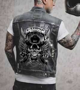 Men's Sleeveless Vest Motorcycle Punk Sports Denim Vest Jacket Hot