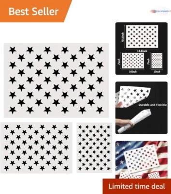 Plantillas de plantilla reutilizables de 50 estrellas - Juego de 3 tamaños para el Día de la Independencia Creativa Foto 1 de 4
