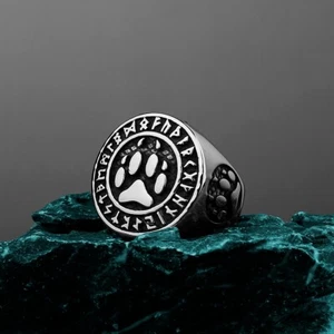 Men's Fashion Ring Viking Simple Bear Claw Design Stainless Steel - Picture 1 of 8