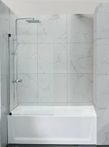 750/900 x 1400 6MM TOUGHEN GLASS OVER BATHTUB SWING PANEL SHOWER SCREEN - Picture 1 of 4