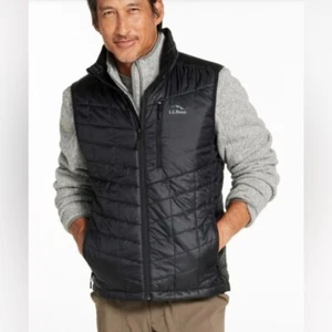 L.L. Bean Men's PrimaLoft Packaway Vest Black Size Small Regular Outdoor Travel - Picture 1 of 8
