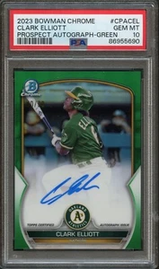 BB - 2023 - Bowman Chrome - Green - Clark Elliott - 80/99 - #CPACEL -  PSA 10 - Picture 1 of 2