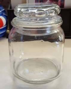 Bote de almacenamiento HD transparente de vidrio #3 redondo ~ Duraqics EE. UU. - 4" W x 5" H ~ ¡Excelente! - Imagen 1 de 4