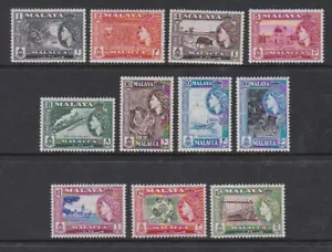 Malacca Malaya 1957 Mint MNH Definitive Queen Elizabeth Tiger Trains Weaving - Picture 1 of 1