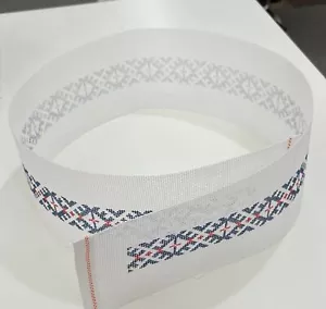 Hand painted Needlepoint Canvas belt 13 ct repeating 2 color pattern unisex - Picture 1 of 2