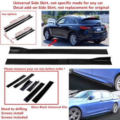 86/54.5" For 2009-13 INFINITI FX35 FX37 Universal Gloss Side Skirt Extension Lip - Image 1 of 4