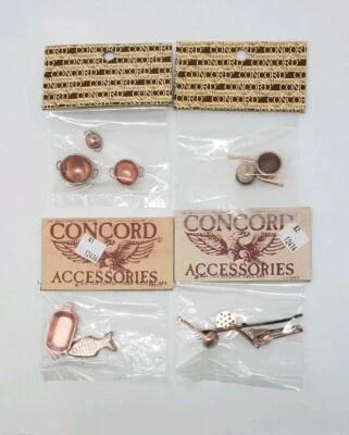 NOS Concord Dollhouse Miniature Lot of (4) - Copper- Toned Kitchen Stuff  - Image 1 of 4