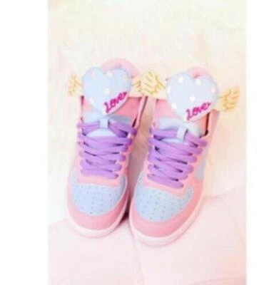 Cute Harajuku Womens Sport Shoes AMO Pink Kawaii Lolita Running Sneakers Bears  - Image 1 of 4
