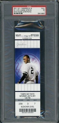 Derek Jeter 3000 Hit Full Ticket NY Yankee 07/09 2011 PSA "Jeter Photo" - Image 1 of 2