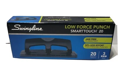 Swingline 3 Hole Punch, SmartTouch, Low Force, 20 Sheets Capacity (74075) New