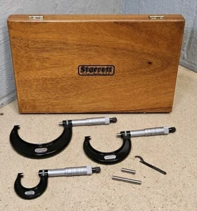 Starrett No. 436 outside micrometer set - .0" to 3.000" - Made in U.S.A.  - Picture 1 of 22