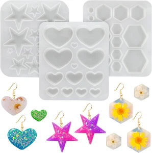 3 Stück Schmuck Silikonform Ohrringe Epoxidharz Silikonform, DIY Epoxidharz Schm - Bild 1 von 6