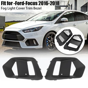 Matte Black Front Bumper Fog Light Cover Bezel Grille for 2016-2018 Focus RS 2PC - Picture 1 of 11