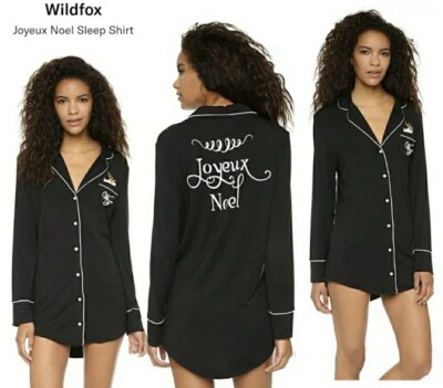 Camisa para dormir Wildfox Couture Joyeux Noel mediana nueva en caja Foto 1 de 3