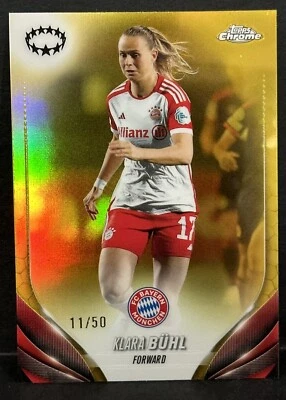 2023-24 Topps Chrome Women UCL Bayern Munich Klara Buhl Gold Refractor /50 - Image 1 of 4
