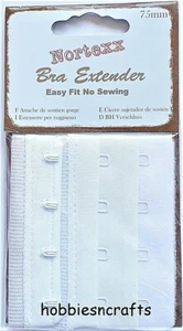 NORTEXX BH EXTENDER ohne Nähen 75 mm WEISS 4 Haken Umstandsmode Schrumpfgewicht - Bild 1 von 2