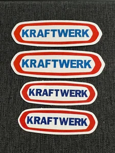 Lot of (2) KRAFTWERK 7/8" to 3 5/8" Band Stickers Red White Blue FAST! FREE! - Picture 1 of 1