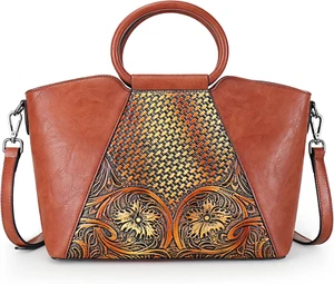 Women Satchel Handbags Crossbody Bag Top Handle Purse Medium Tote Bag Leather Sh - Picture 1 of 6