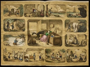 Rare 1853ca - Les Enfants Famous - Plank Encyclopedic, School, Poster - Picture 1 of 1