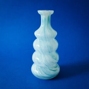 Jarrón de vidrio artístico italiano AZUL CLARO REMOLINO - Hecho a mano Remolinos Italia - Imagen 1 de 7