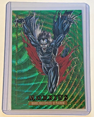 2024 MORBIUS UD MARVEL MASTERPIECES 92 PLATINUM EMERALD SURGE #d 08/10 RARE SP * - Image 1 of 2