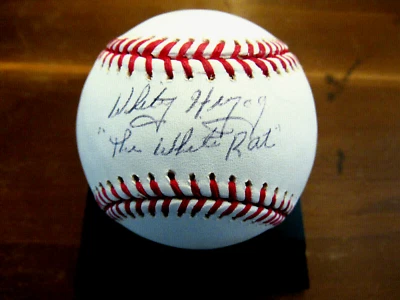 WHITEY HERZOG THE WHITE RAT CARDINALS HOF MANAGER SIGNED AUTO OML BASEBALL JSA  - Image 1 of 2