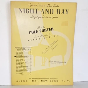 Vintage 1941 Night And Day Piano Solo Sheet Music by Cole Porter - Picture 1 of 11