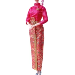 Dress Red Barbie Thai Handmade Doll Thainational Barbie Silkstone Thai Dress Siz - Picture 1 of 4