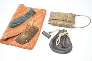 Bolsa de tela y cuero japonesa colección x5 vintage de Japón 0928E11 - Imagen 1 de 15