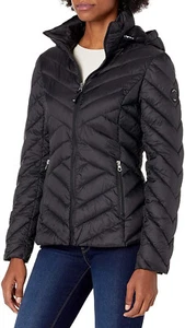 Nautica Womens Hooded Packable Quilting Jacket (Black, Size XS) NWT - Picture 1 of 3
