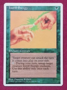 Magic The Gathering 4a EDICIÓN INSTILL ENERGY tarjeta verde Magic The Gathering - Imagen 1 de 2