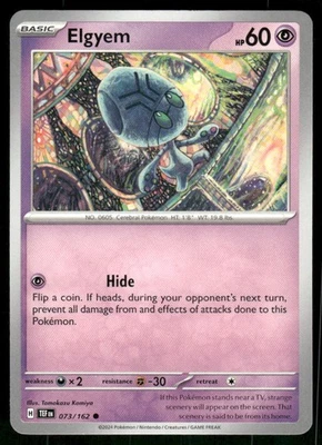 Elgyem 073/162 Common Normal NM Pokemon SV05: Temporal Forces - Image 1 of 2