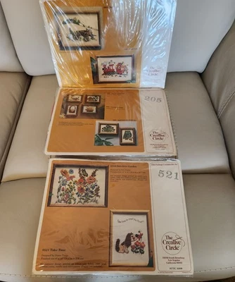 The Creative Circle Crewel Kit Lot Of Three #205, #313, #521 - Image 1 of 4