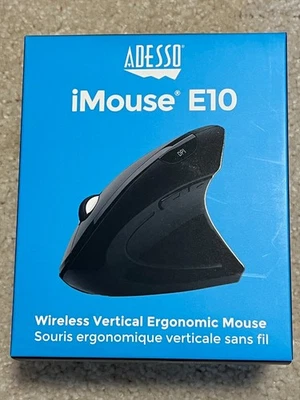 Adesso iMouse E10 2.4GHz RF Wireless Vertical Ergonomic Mouse New NIB - Image 1 of 2