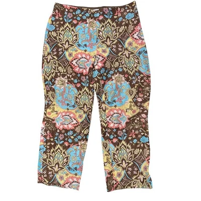  Pantalones capri Ann Taylor Loft lino seda cachemira talla 12 Foto 1 de 4