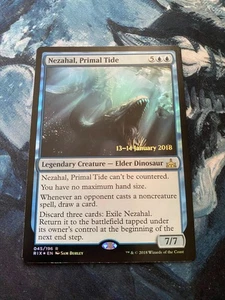 MTG Nezahal, Primal Tide - Rivals of Ixalan Prerelease Rare Elder Dino - Bild 1 von 1